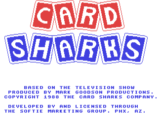 Card Sharks title screen for Commodore 64